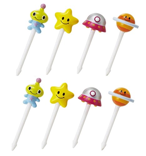 Torune Food Picks 8pc Set / UFO / Alien / Star / Saturn (P-3205) by Torune von Torune