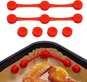 Magnetischer Silikon-Befestigungsaufkleber für Pappteller der Heißluftfritteuse (Rot [2 Stück]) von Torven