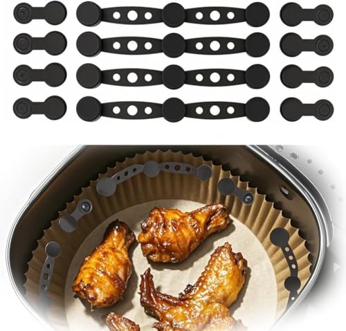 Magnetischer Silikon-Befestigungsaufkleber für Pappteller der Heißluftfritteuse (Schwarz [4 Stück]) von Torven
