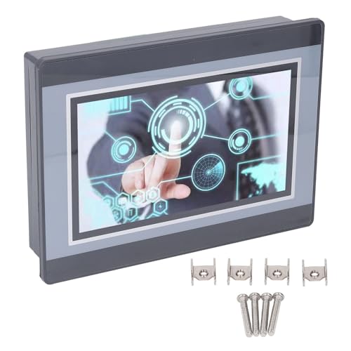 Gearwell PLC HMI, 7 Zoll Touchscreen Logic Controller mit DC24V 5A Power und 2-Wege-K-Thermoelement-Eingang, 30,5 cm (12 Zoll) 8out programmierbares SPS-Display Panel für Temperaturmessung von Torvex
