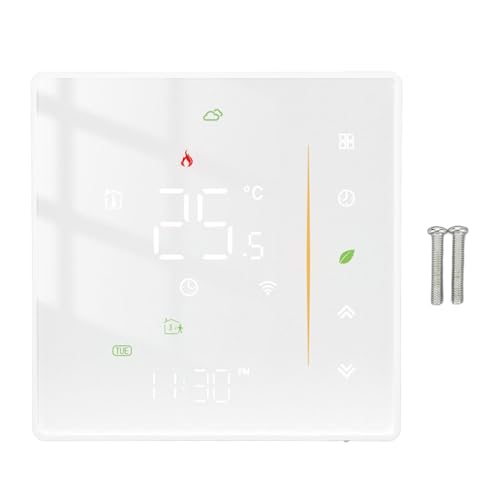 Torvex Smart Thermostat, WiFi -Controller des Wasserheizungssystems mit AC95-240V, 5+1+1 Tag 6 Periodener programmierbarer Thermostat mit App und Sprachregelung von Torvex