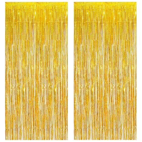 Torytoe Lametta Vorhang Gold Glitzer, 2 Stück Metallic Glitzervorhang Fringe 1 x 2m Glitzer Tinsel Curtain Lametta Vorhänge Folien Fransen Partydeko Hintergrund für Geburtstage Festivals Party Deko Torytoe Lametta Vorhang Gold Glitzer, 2 Stück Metallic Glitzervorhang Fringe 1 x 2m Glitzer Tinsel Curtain Lametta Vorhänge Folien Fransen Partydeko Hintergrund für Geburtstage Festivals Party Deko von Torytoe