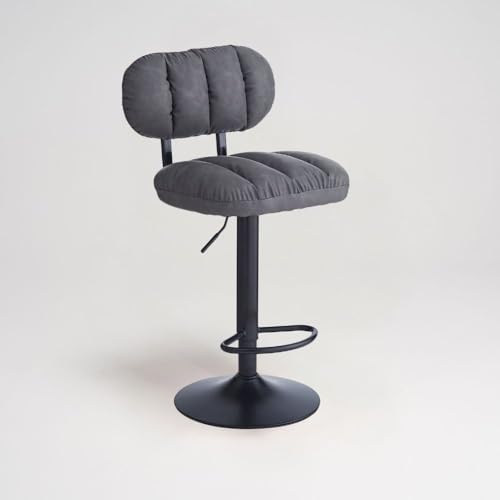 Barhocker aus grauem Kunstleder mit schwarzem Metallbein - Roxen Barhocker aus grauem Kunstleder mit schwarzem Metallbein - Roxen von Toscohome