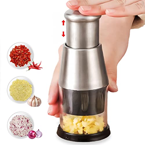 Knoblauch Zerkleinerer Multifunktionaler Manueller Knoblauchpresse Edelstahl 304 Knoblauchstampfer Gepresstes Knoblauchhacker Zum Zerkleinern Von Knoblauch, Schneiden Von Paprika Und Zwiebeln von Toseky