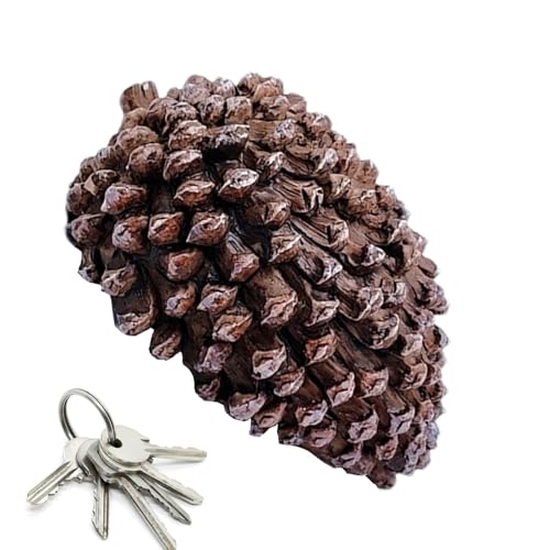 Pinecone Keys Box, Pinecone Key Box - Garten-Schlüsselversteck | Diversion Safe Fake Pine Cone Key Hider mit lebensechtem Aussehen, der Ersatzschlüssel sicher für den Garten oder Hof im Freien ve von Toseky