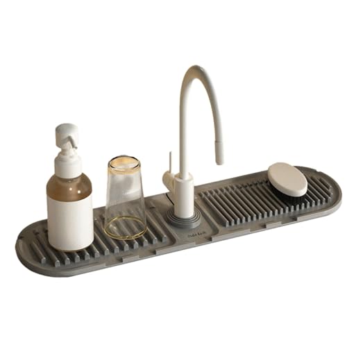 Silikon Abtropftablett Matte, Wasserhahn-Spritzschutz, Wasserhahn Spritzschutz Abtropftablett Matte, Tropffänger Tablett Wasserfänger Matte Wasserhahn Abtropfmatte Küchenzubehör Tropffänger Tablett von Toseky