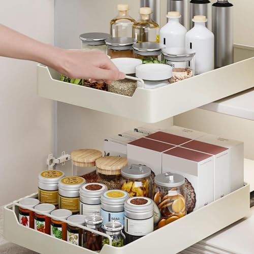 Toseky Teleskopschublade/Ausziehbare Schublade Küche/Ausziehbarer Schrank Organizer/Teleskopschublade Für Küchenschublade/Slide Out Cabinet Organizer Küche 43 x 35 x 7 cm von Toseky