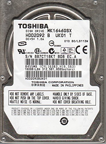 Toshiba MK1646GSX, HDD2D92 B UK01 T, 160GB SATA 2.5 Festplatte von Toshiba