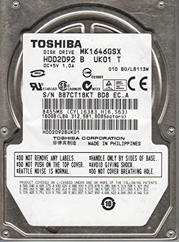 Toshiba MK1646GSX, HDD2D92 B UK01 T, 160GB SATA 2.5 Festplatte Toshiba MK1646GSX, HDD2D92 B UK01 T, 160GB SATA 2.5 Festplatte von TOSHIBA