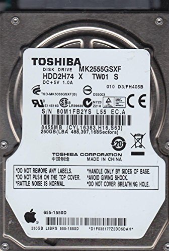 Toshiba MK2555GSXF, D3/FH405B, HDD2H74 X TW01 S, 250GB SATA 2.5 Festplatte von Toshiba