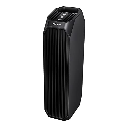 Toshiba CAF-Z45IT Instant-Luftreiniger, transparent, 3 in 1 Air Purifier, CADR 228 m³/h, 45 m², HEPA H13 mit Aktivkohlefilter und UV-LED, geeignet für Allergien, für Haus, Offo, Schwarz von Toshiba