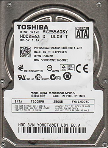 Toshiba MK2556GSY, LH003D, HDD2E63 D UL03 T, 250GB SATA 2.5 Festplatte von Toshiba