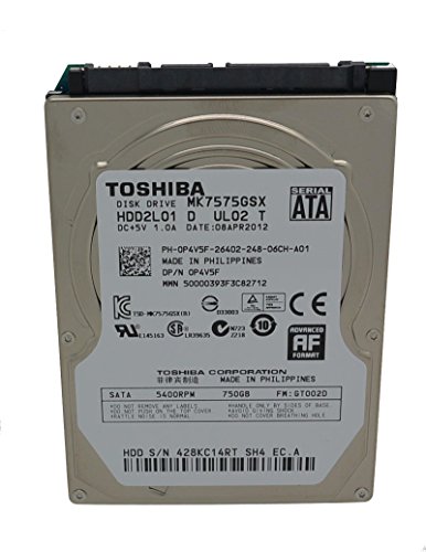 Toshiba MK7575GSX interne Festplatte 750GB (6,4 cm (2,5 Zoll), 5400rpm, 8MB Cache, SATA) von Toshiba