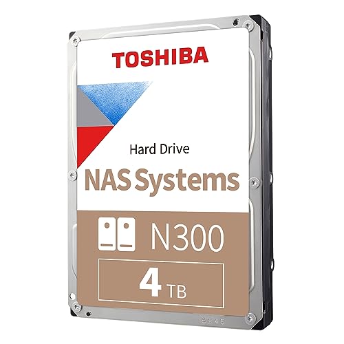 Toshiba 4TB N300 Internal Hard Drive – NAS 3.5 Inch SATA HDD Supports Up to 8 Drive Bays Designed for 24/7 NAS Systems, New Generation (HDWG480UZSVA) von Toshiba