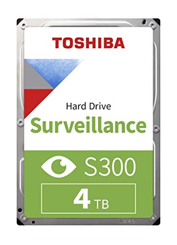 Toshiba 4TB S300 Surveillance 3.5' SATA Internal Hard Drive. 24/7 Operation, Supports 64 cameras, 128MB Cache, 110TB/Year workload,CMR,3yr Warranty (HDWT140UZSVA). von Toshiba