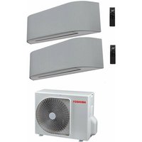 Dual split inverter klimagerät haori serie 13000+13000 (12000+12000) mit ras-2m18u2avg-e wi-fi integriert hellgrau/dunkelgrau 13+13 (12+12) - neu von Toshiba