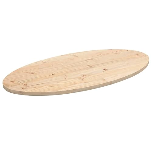 Tischplatte 100x50x2,5 cm Massivholz Kiefer Oval von Toshilian