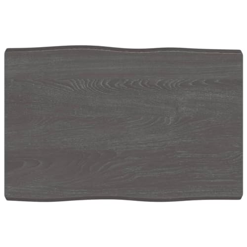 Tischplatte 60x40x(2-4) cm Massivholz Behandelt Baumkante von Toshilian