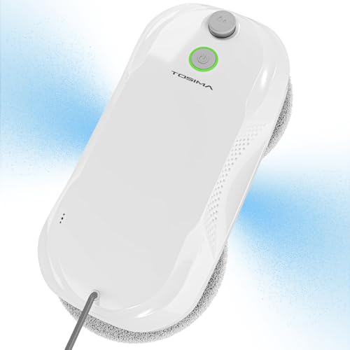Tosima W5 Fensterputzroboter- Fensterroboter mit doppelter Düse,Einzigartige Variable Frequenzabsaugung, dreifaches Sicherheitssystem, Kantenerkennungsfunktion, intelligente Navigation (Weiß) von Tosima
