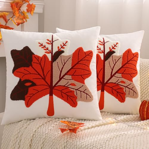 Tosleo 2 Stück Herbst Kissenbezug aus Samt 45x45 cm Kopfkissenbezug 3D Ahornblatt Kissenhülle Dekoration Zierkissenbezüge für Home Sofa Garten Schlafzimmer Zuhause Herbstdeko Tosleo 2 Stück Herbst Kissenbezug aus Samt 45x45 cm Kopfkissenbezug 3D Ahornblatt Kissenhülle Dekoration Zierkissenbezüge für Home Sofa Garten Schlafzimmer Zuhause Herbstdeko von Tosleo