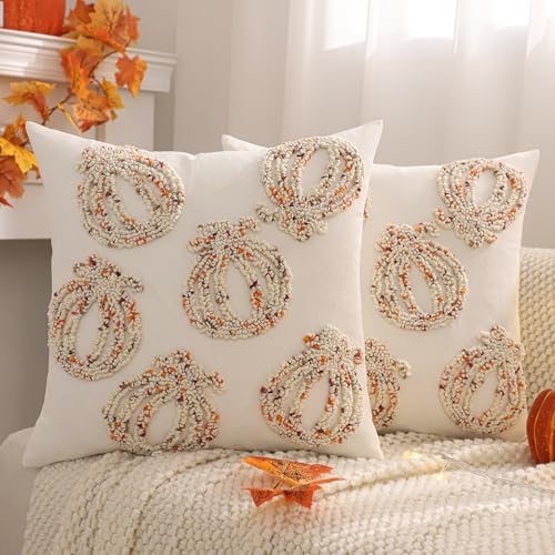 Tosleo 2 Stück Herbst Kleiner Kürbis Kissenbezug 45x45 cm Halloween Kopfkissenbezug Baumwolle Leine Kissenhülle Dekoration Zierkissenbezüge für Home Sofa Garten Schlafzimmer Zuhause Herbstdeko Tosleo 2 Stück Herbst Kleiner Kürbis Kissenbezug 45x45 cm Halloween Kopfkissenbezug Baumwolle Leine Kissenhülle Dekoration Zierkissenbezüge für Home Sofa Garten Schlafzimmer Zuhause Herbstdeko von Tosleo