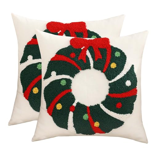 Tosleo 2er Set Kissenbezüge Weihnachten Weihnachtsmann 45 x 45 cm Xmas Kranz Winterurlaub Polyester Leinen Dekorative Kissenhülle Zierkissenbezüge für Sofa Couch Schlafzimmer Wohnzimmer Tosleo 2er Set Kissenbezüge Weihnachten Weihnachtsmann 45 x 45 cm Xmas Kranz Winterurlaub Polyester Leinen Dekorative Kissenhülle Zierkissenbezüge für Sofa Couch Schlafzimmer Wohnzimmer von Tosleo
