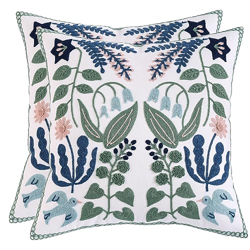 Tosleo 2 Stück Kissenhülle Bestickte 45 x 45cm Blaue Blätter Kissenbezug Wurfkissenbezüge für Gartenlounge Sofa Dekokissen Wohnzimmer Schlafzimmer Bauernhaus Tosleo 2 Stück Kissenhülle Bestickte 45 x 45cm Blaue Blätter Kissenbezug Wurfkissenbezüge für Gartenlounge Sofa Dekokissen Wohnzimmer Schlafzimmer Bauernhaus von Tosleo