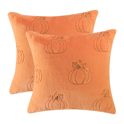 Tosleo Halloween Kissenbezüge Orange Doppelseitig Plüsch Goldfarbene Pailletten Sparkling Kürbis mit Blättern 40 x 40 cm für Herbst Sofa Wohnzimmer Zuhause Überwurf Kissen Fälle 2 Stück Tosleo Halloween Kissenbezüge Orange Doppelseitig Plüsch Goldfarbene Pailletten Sparkling Kürbis mit Blättern 40 x 40 cm für Herbst Sofa Wohnzimmer Zuhause Überwurf Kissen Fälle 2 Stück von Tosleo