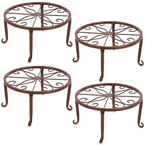 Tosnail 4 Stück 22,9 cm Metall-Pflanzenständer für drinnen und draußen, Pflanzgefäßständer, Blumentöpfehalter, Getränkespenderständer, Kürbisständer für Boden und Tischdekoration – Braun Tosnail 4 Stück 22,9 cm Metall-Pflanzenständer für drinnen und draußen, Pflanzgefäßständer, Blumentöpfehalter, Getränkespenderständer, Kürbisständer für Boden und Tischdekoration – Braun von Tosnail