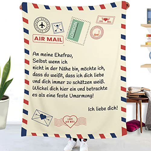 Kuscheldecke Personalisierte Decke An Meine Frau Decke Flanell Briefdecke Positiv Ermutigen Nachricht Brief Decke Tv-Decken Geschenk Hochzeitstag Valentinstag Geburtstag 140x180 cm von Tospass