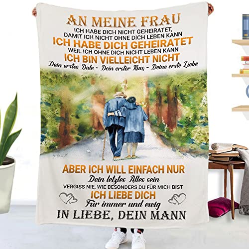 Tospass Kuscheldecke Personalisierte Decke An Meine Frau Decke Flanell Briefdecke Positiv Ermutigen Nachricht Brief Decke Tv-Decken Geschenk Hochzeitstag Valentinstag Geburtstag 150x220 cm von Tospass