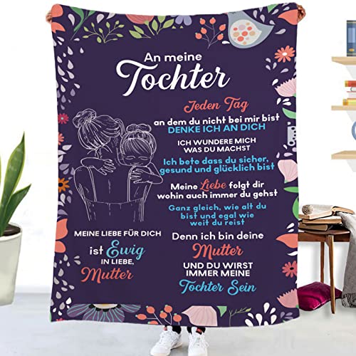 Kuscheldecke Personalisierte Decke An Meine Tochter Decke Von Mama Flanell Briefdecke Positiv Ermutigen Nachricht Brief Decke Tv-Decken Geschenk Geburtstag Weiche Fleecedecke Sofa Reisen 150x200 cm von Tospass