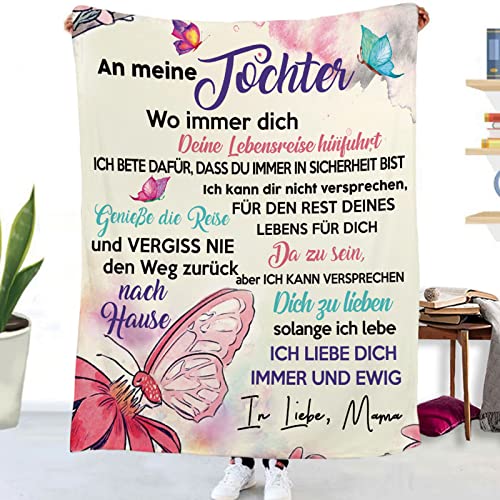 Kuscheldecke Personalisierte Decke An Meine Tochter Decke Von Mama Flanell Briefdecke Positiv Ermutigen Nachricht Brief Decke Tv-Decken Geschenk Geburtstag Weiche Fleecedecke Sofa Reisen 150x200 cm von Tospass