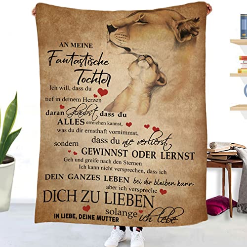 Kuscheldecke Personalisierte Decke An Meine Tochter Decke Von Mama Flanell Briefdecke Positiv Ermutigen Nachricht Brief Decke Tv-Decken Geschenk Geburtstag Weiche Fleecedecke Sofa Reisen 150x200 cm von Tospass