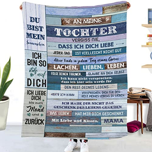 Kuscheldecke Personalisierte Decke An Meine Tochter Decke Von Mama Flanell Briefdecke Positiv Ermutigen Nachricht Brief Decke Tv-Decken Geschenk Geburtstag Weiche Fleecedecke Sofa Reisen 150x200 cm von Tospass