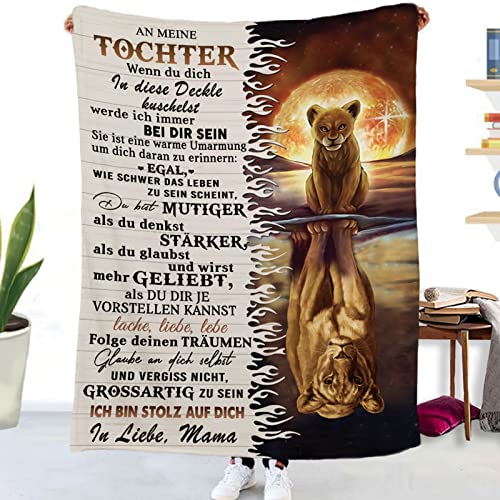 Kuscheldecke Personalisierte Decke An Meine Tochter Decke Von Mama Flanell Briefdecke Positiv Ermutigen Nachricht Brief Decke Tv-Decken Geschenk Geburtstag Weiche Fleecedecke Sofa Reisen 150x220 cm von Tospass