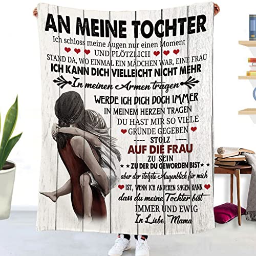 Tospass Kuscheldecke Personalisierte Decke An Meine Tochter Decke Von Mama Flanell Briefdecke Positiv Ermutigen Nachricht Brief Decke Tv-Decken Weiche Fleecedecke Sofa Reisen 150x220 cm von Tospass