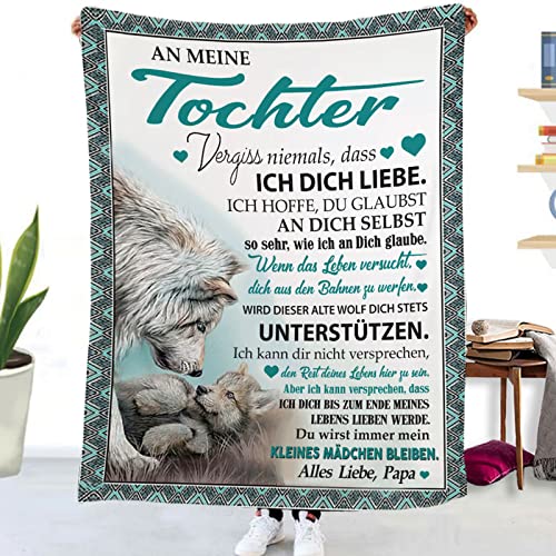 Kuscheldecke Personalisierte Decke An Meine Tochter Decke Von Papa Flanell Briefdecke Positiv Ermutigen Nachricht Brief Decke Tv-Decken Geschenk Geburtstag Weiche Fleecedecke Sofa Reisen 130x150 cm von Tospass