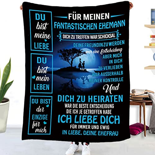 Tospass Kuscheldecke Personalisierte Decke An Meinen Ehemann Decke Flanell Briefdecke Positiv Ermutigen Nachricht Brief Decke Tv-Decken Geschenk Hochzeitstag Valentinstag Geburtstag 150x200 cm von Tospass