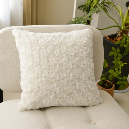 Tospass 2er Set Kissenbezug 40x40 cm Creme Weiß Rosenform Kaninchenfell Kuschelkissen Flauschig Weich Sofakissen Dekokissen, Deko Wohnzimmer Zierkissen Couchkissen mit Unsichtbarer Reißverschluss Tospass 2er Set Kissenbezug 40x40 cm Creme Weiß Rosenform Kaninchenfell Kuschelkissen Flauschig Weich Sofakissen Dekokissen, Deko Wohnzimmer Zierkissen Couchkissen mit Unsichtbarer Reißverschluss von Tospass