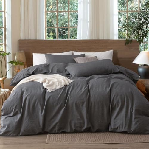 Tospass Baumwolle Bettwäsche 135x200cm Anthrazit Dunkelgrau Unifarben Baumwolle Renforce Bettwaren-Sets Leinenoptik Uni Deckenbezug Elegant Bettbezug mit Reißverschluss und Kissenbezug 80x80cm Tospass Baumwolle Bettwäsche 135x200cm Anthrazit Dunkelgrau Unifarben Baumwolle Renforce Bettwaren-Sets Leinenoptik Uni Deckenbezug Elegant Bettbezug mit Reißverschluss und Kissenbezug 80x80cm von Tospass