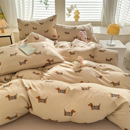 Tospass Dackel Bettwäsche 135x200cm 4tlg Khaki Braun Dachshund Mädchen Wendebettwäsche-Set Mikrofaser Kinder Teen Deckenbezug 2 Bettbezug mit Reißverschluss und 2 Kissenbezug 80x80cm Tospass Dackel Bettwäsche 135x200cm 4tlg Khaki Braun Dachshund Mädchen Wendebettwäsche-Set Mikrofaser Kinder Teen Deckenbezug 2 Bettbezug mit Reißverschluss und 2 Kissenbezug 80x80cm von Tospass