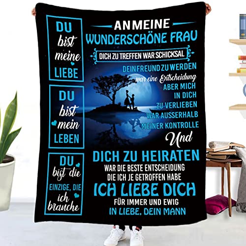 Tospass Kuscheldecke Personalisierte Decke An Meine Frau Decke Flanell Briefdecke Positiv Ermutigen Nachricht Brief Decke Tv-Decken Geschenk Hochzeitstag Valentinstag Geburtstag 130x150 cm von Tospass