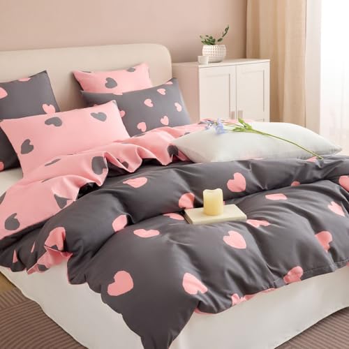 Tospass Herzen Bettwäsche 155x220cm Mädchen Grau Rosa Herz Ästhetik Bettwäsche-Sets Mikrofaser Wende Kinderbettwäsche ÖKO-TEX Deckenbezug 1 Bettbezug mit Reißverschluss 1 Kissenbezug 80x80cm Tospass Herzen Bettwäsche 155x220cm Mädchen Grau Rosa Herz Ästhetik Bettwäsche-Sets Mikrofaser Wende Kinderbettwäsche ÖKO-TEX Deckenbezug 1 Bettbezug mit Reißverschluss 1 Kissenbezug 80x80cm von Tospass