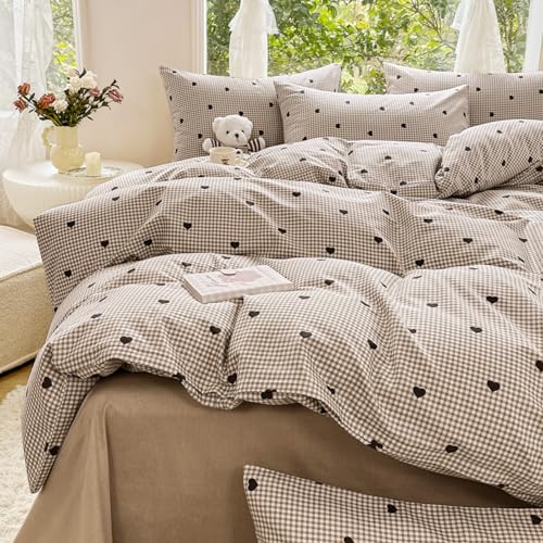 Tospass Liebe Bettwäsche 155x220cm Khaki Braun Herz Kariert Wende Mädchen Bettwäsche Set Liebesmotiv Romantisch Mikrofaser Deckenbezug 1 Bettbezug mit Reißverschluss 1 Kissenbezug 80x80cm Tospass Liebe Bettwäsche 155x220cm Khaki Braun Herz Kariert Wende Mädchen Bettwäsche Set Liebesmotiv Romantisch Mikrofaser Deckenbezug 1 Bettbezug mit Reißverschluss 1 Kissenbezug 80x80cm von Tospass