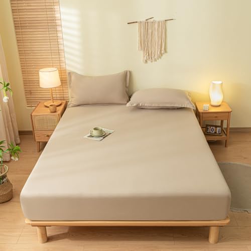 Tospass Spannbettlaken 120x200 cm Boxspringbett Topper Khaki Spannbetttuch Weiche Jersey Microfaser Bettlaken Einfarbig für Matratze bis 15-30 cm Hohe von Tospass