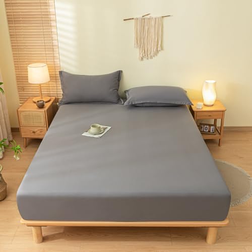 Tospass Spannbettlaken 180x200 cm Boxspringbett Topper Dunkelgrau Spannbetttuch Weiche Jersey Microfaser Bettlaken Einfarbig für Matratze bis 15-30 cm Hohe von Tospass