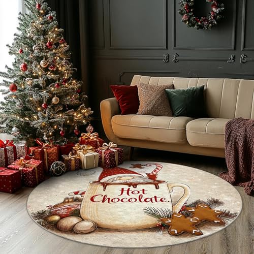 Tospass Weihnachts Teppich Rund 120cm Kurzflor Plüsch Weihnachtsmotive Teppiche Bunt Weihnachtsmuster Flauschig Waschbar rutschfest Teppich für Schlafzimmer Deko Kinderzimmer Balkon Carpet Tospass Weihnachts Teppich Rund 120cm Kurzflor Plüsch Weihnachtsmotive Teppiche Bunt Weihnachtsmuster Flauschig Waschbar rutschfest Teppich für Schlafzimmer Deko Kinderzimmer Balkon Carpet von Tospass