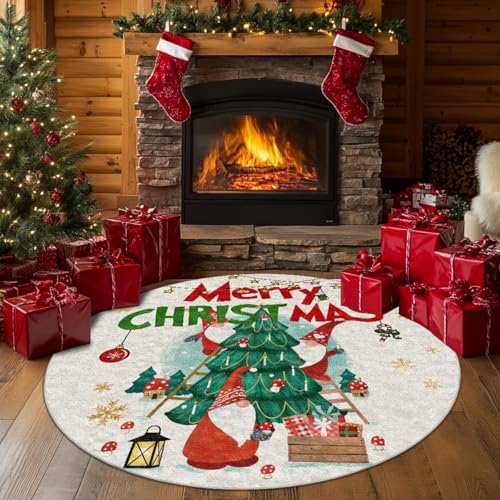 Tospass Weihnachts Teppich Rund 120cm Kurzflor Plüsch Weihnachtsmotive Teppiche Bunt Weihnachtsmuster Flauschig Waschbar rutschfest Teppich für Schlafzimmer Deko Kinderzimmer Balkon Carpet Tospass Weihnachts Teppich Rund 120cm Kurzflor Plüsch Weihnachtsmotive Teppiche Bunt Weihnachtsmuster Flauschig Waschbar rutschfest Teppich für Schlafzimmer Deko Kinderzimmer Balkon Carpet von Tospass