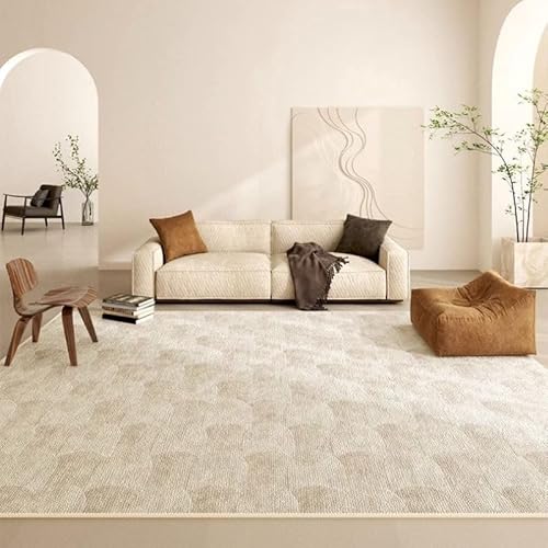 Tospass Wohnzimmer Teppich 160x230 Beige Modern Geometrisches Muster Creme Teppich Sofa Couchtisch Teppich Schlafzimmer Kinderzimmer Weich rutschfest Maschinenwaschbar Vier-Jahreszeiten-Teppich von Tospass